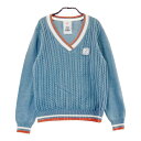 JUN&ROPE ジュン アンド ロペ 麻混 ニットセーター ブルー系 L 【中古】ゴルフウェア レディース