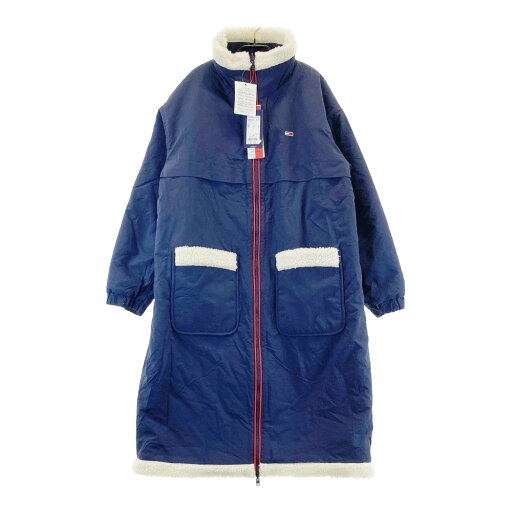TOMMY HILFIGER トミーヒルフィガー TOMMY JEANS リバーシブル ボア ジップコート ネイビー系 L 【中古】レディース TOMMY HILFIGER トミーヒルフィガー TOMMY JEANS リバーシブル ボア ジップコート ネイビー系 L 【中古】レディース