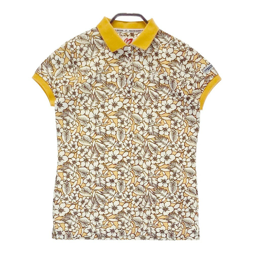 MASTER BUNNY EDITION マスターバニーエディション 半袖ポロシャツ ハイビスカス柄 イエロー系 0 【中古】ゴルフウェア レディース