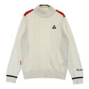 LE COQ GOLF ルコックゴルフ ハイネック ニットセーター ホワイト系 L 【中古】ゴルフウェア レディース