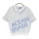 ACEANDRARE エースアンドレア バイカラー 襟付き 半袖ニットセーター ホワイト系 FREE 【中古】ゴルフウェア レディース