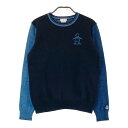 MUNSING WEAR マンシングウェア バイカラー 長袖 ニットセーター ネイビー系 M 【中古】ゴルフウェア レディース