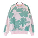 MUNSING WEAR マンシングウェア ; 長袖スウェット ペンギンシルエット 総柄 ピンク系 M 【中古】ゴルフウェア レディース