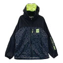 NEW BALANCE GOLF ニューバランス 2WAY ナイロン ジャケット 総柄 ブラック系 L 【中古】ゴルフウェア レディース
