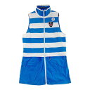 MUNSING WEAR マンシングウェア ノースリーブ ジップワンピース ボーダー柄 ブルー系 LL 【中古】ゴルフウェア レディース