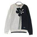 CALLAWAY キャロウェイ ニットセーター 花柄 ホワイト系 M 【中古】ゴルフウェア レディース
