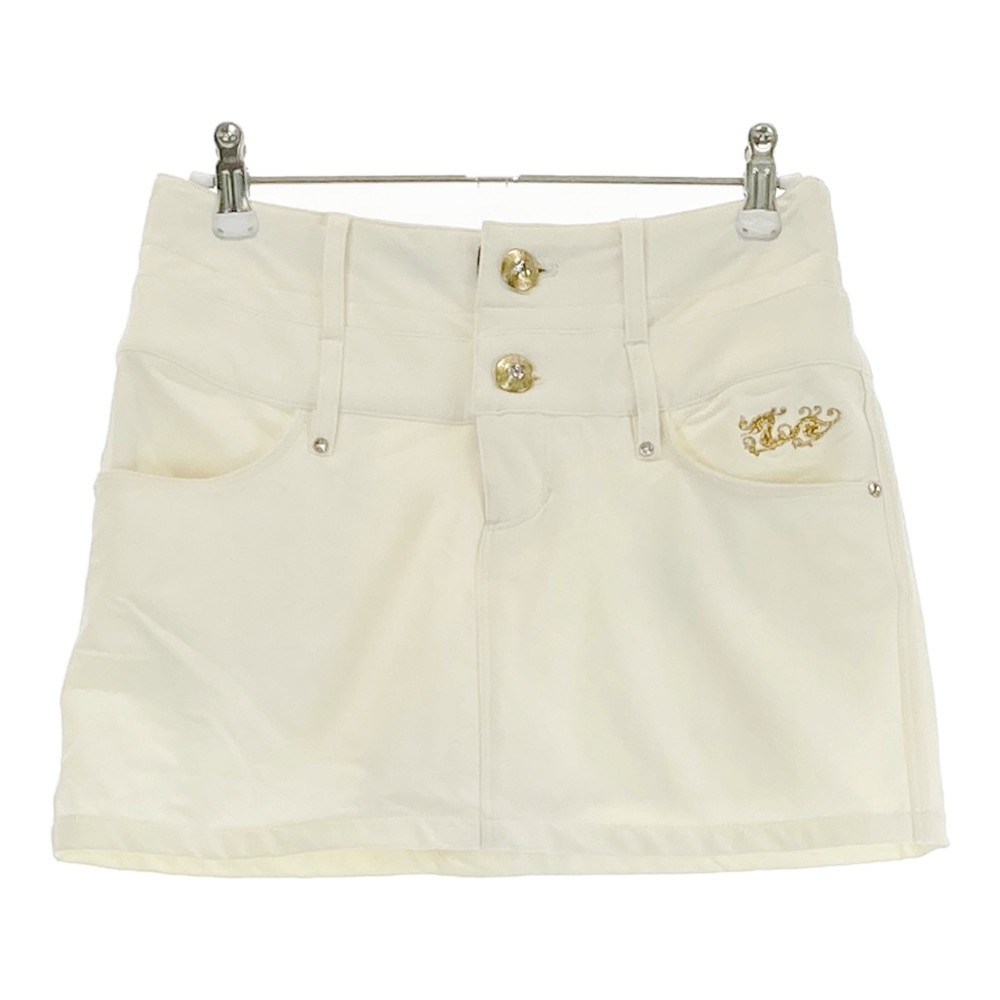 DANCE WITH DRAGON ダンスウィズドラゴン 裏起毛 キュロットスカート ホワイト系 1 【中古】ゴルフウェア レディース