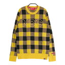 NEW BALANCE GOLF ニューバランス ウール混 ニットセーター チェック柄 イエロー系 1 【中古】ゴルフウェア レディース