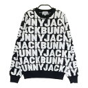 JACK BUNNY ジャックバニー ニットセーター ロゴ総柄 ブラック系 0 【中古】ゴルフウェア レディース