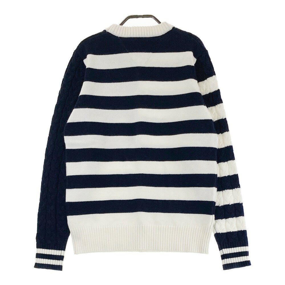 TOMMY HILFIGER GOLF トミー ヒルフィガーゴルフ ニットセーター ウール混 星条旗柄 ネイビー系 S 【中古】ゴルフウェア レディース