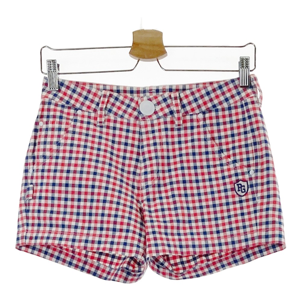 PEARLY GATES パーリーゲイツ ショートパンツ トリコ チェック柄 ホワイト系 0 【中古】ゴルフウェア ..