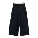 theory セオリー ワイドクロップドパンツ 麻混 ブラック系 XXO 【中古】レディース