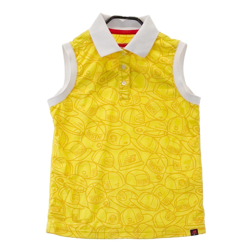 NEW BALANCE GOLF ニューバランス ノースリーブポロシャツ 総柄 イエロー系 1 【中古】ゴルフウェア レ..