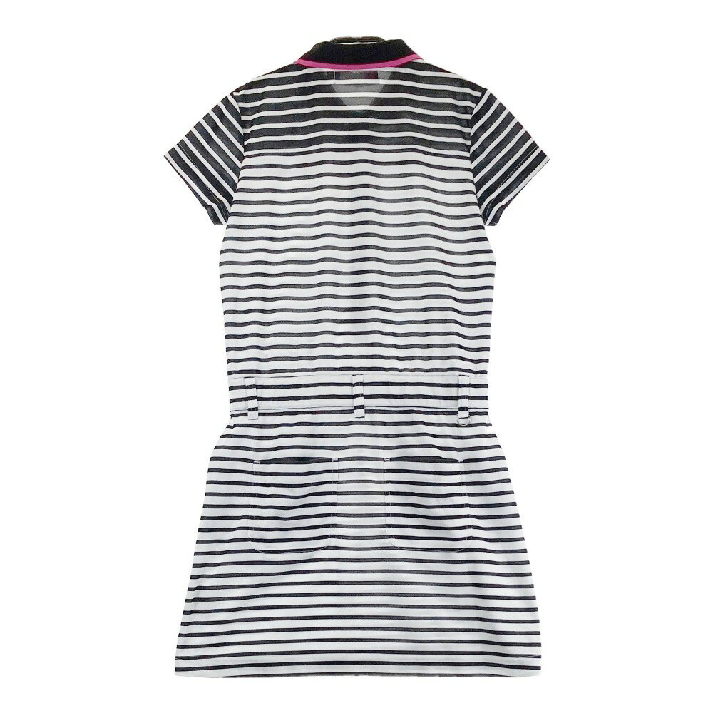 VIVA HEART ビバハート 半袖ワンピース ボーダー柄 ホワイト系 40 【中古】ゴルフウェア レディース