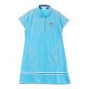PICONE CLUB ピッコーネクラブ シアサッカー 半袖ワンピース ストライプ柄 ブルー系 2 【中古】ゴルフウェア レディース