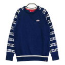 NEW BALANCE GOLF ニューバランス ウール混 ニットセーター 総柄 ネイビー系 0 【中古】ゴルフウェア レディース