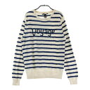 ZOY ゾーイ ニットセーター ボーダー柄 ベージュ系 40 【中古】ゴルフウェア レディース