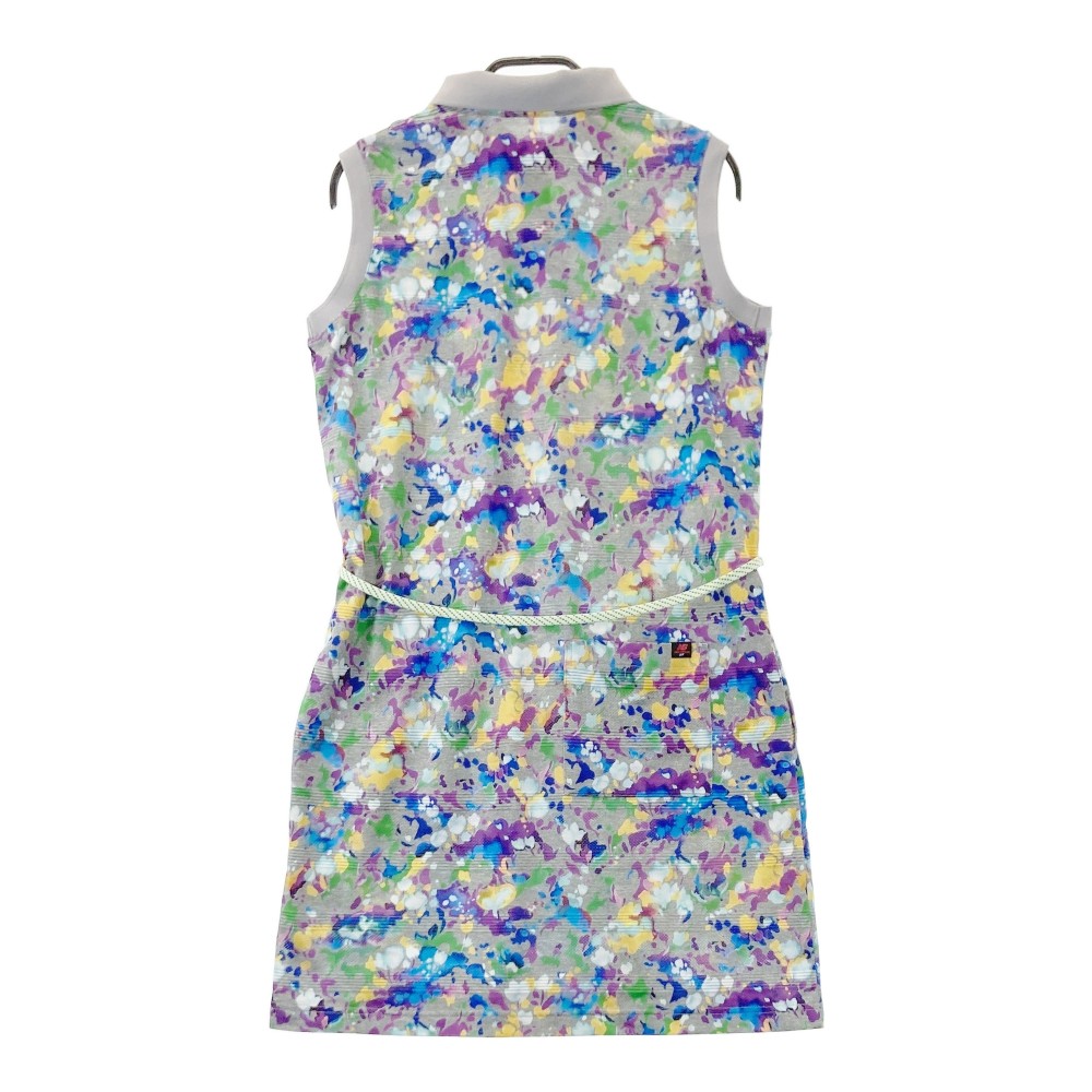 NEW BALANCE GOLF ニューバランス ノースリーブワンピース 総柄 グレー系 1 【中古】ゴルフウェア レディース