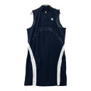 CPG GOLF シーピージーゴルフ ハーフジップ ノースリーブ ワンピース ブラック系 4 【中古】ゴルフウェア レディース