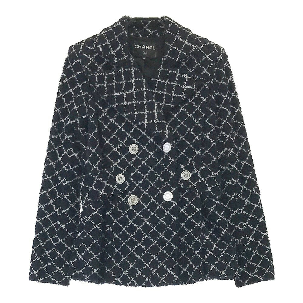 CHANEL シャネル P60278V45845 ツイードジャケット ネイビー系 34 【中古】レディース