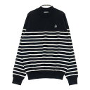 JACK BUNNY ジャックバニー 長袖ニットセーター ボーダー柄 ブラック系 2 【中古】ゴルフウェア レディース