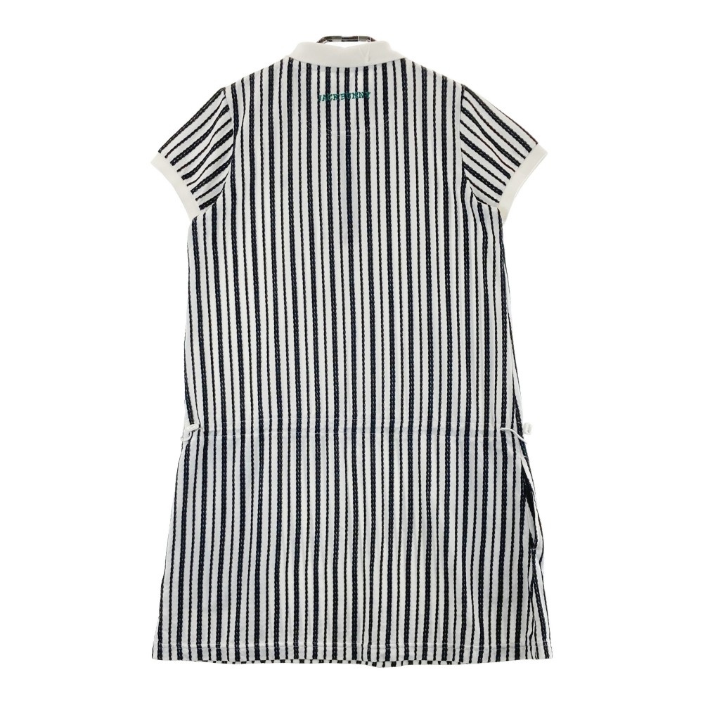 JACK BUNNY ジャックバニー 半袖ポロワンピース ストライプ柄 ホワイト系 1 【中古】ゴルフウェア レディース