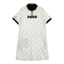 CUARTO UNITED クアルトユナイテッド ハーフジップ 半袖ワンピース 星柄 ホワイト系 L 【中古】ゴルフウェア レディース