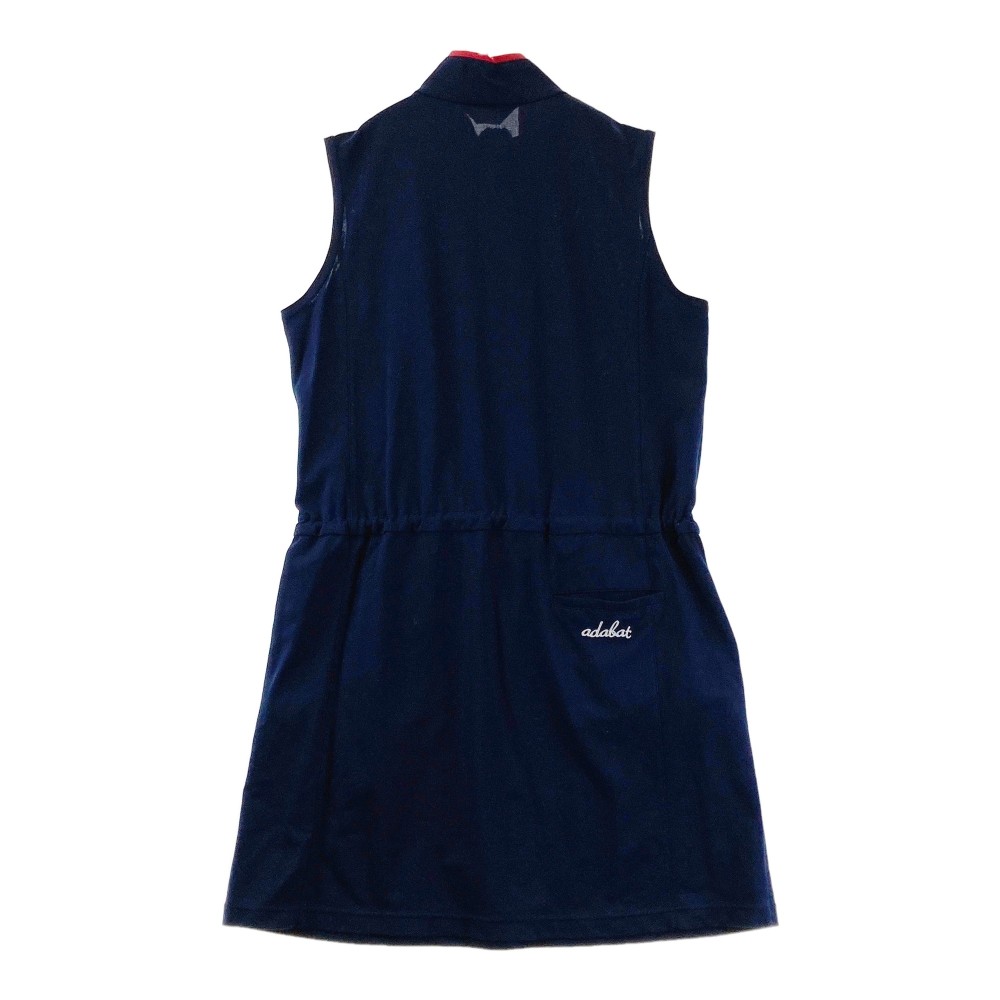 ADABAT アダバット ハーフジップ ノースリーブワンピース ネイビー系 40 【中古】ゴルフウェア レディース