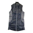 LANVIN SPORT ランバン スポール VLE653142 ノースリーブ ジップ ワンピース ブラック系 40 【中古】ゴルフウェア レディース