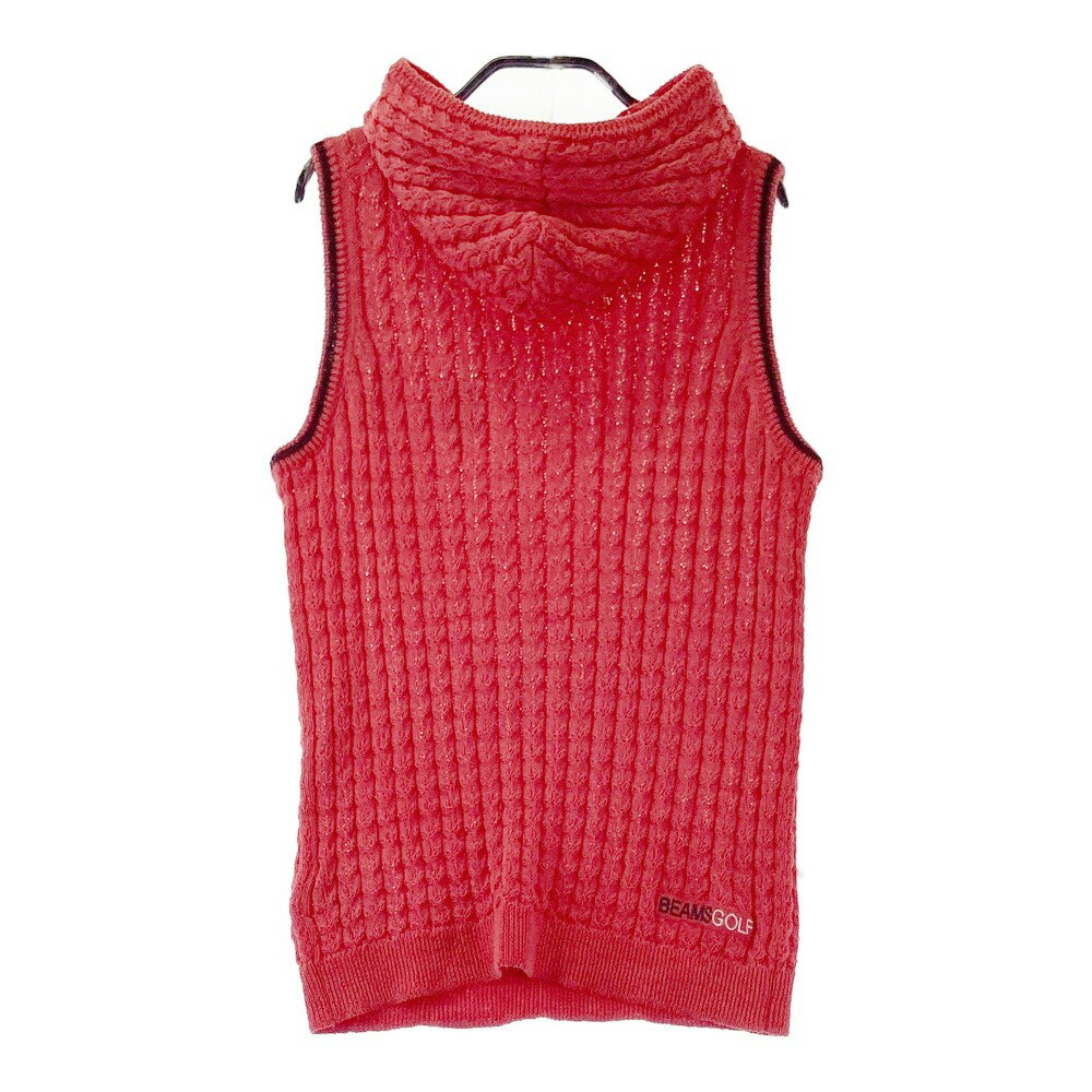 BEAMS GOLF ビームスゴルフ ニットベスト ピンク系 L 【中古】ゴルフウェア レディース