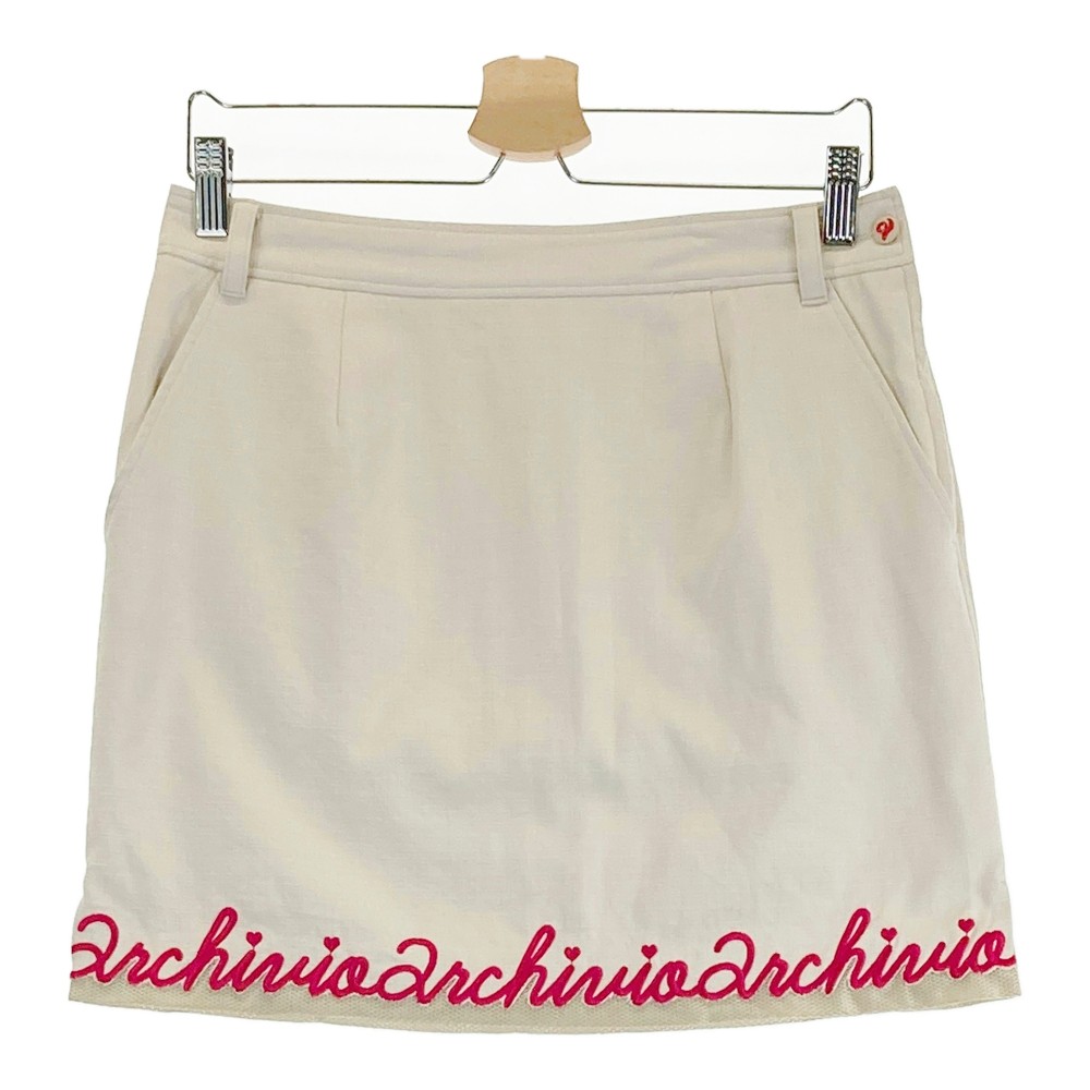 ARCHIVIO アルチビオ リネン混 スカート ベージュ系 40 【中古】ゴルフウェア レディース