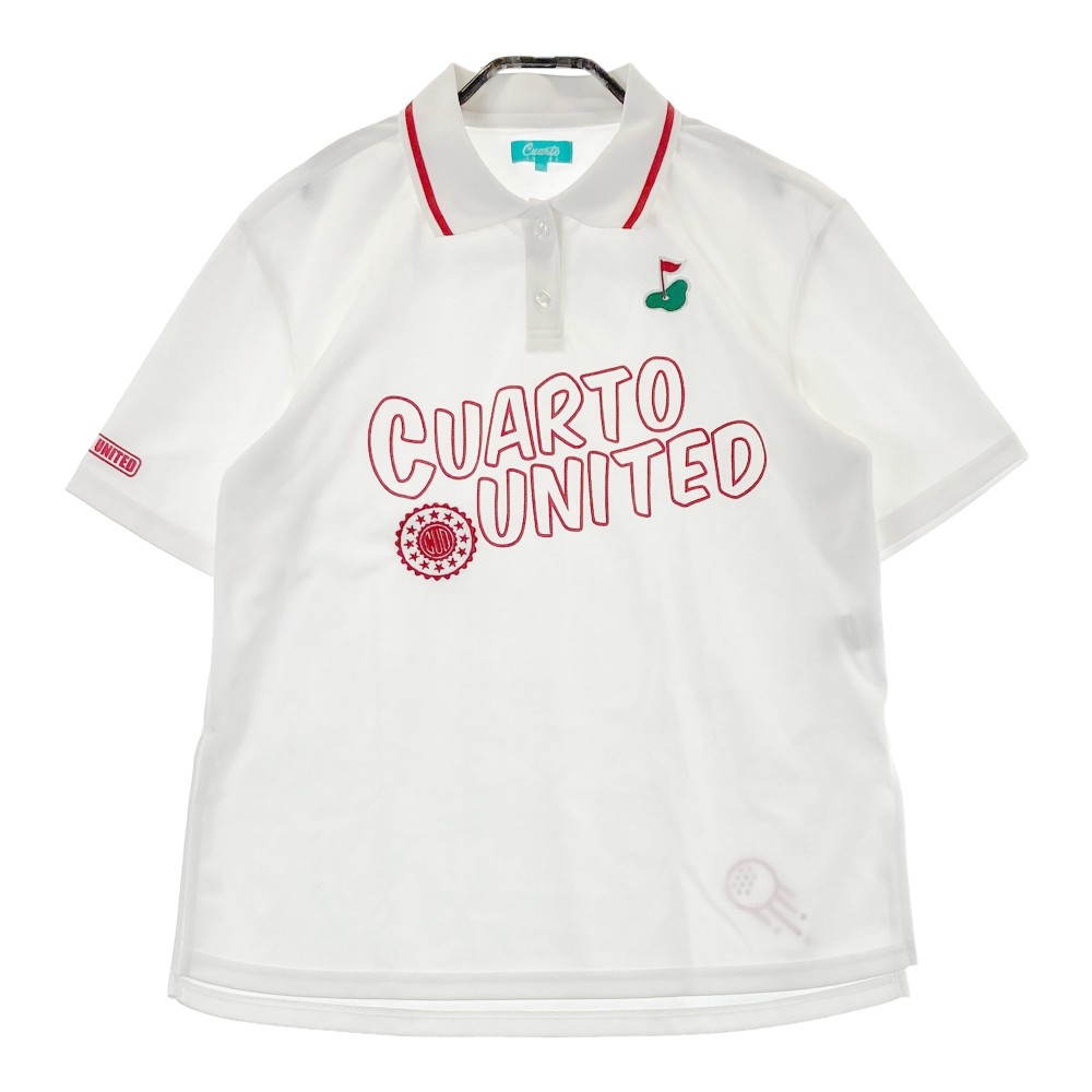 CUARTO UNITED クアルトユナイテッド 半袖ポロシャツ ホワイト系 M 【中古】ゴルフウェア レディース