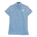 MASTER BUNNY EDITION マスターバニーエディション ハイネック 半袖Tシャツ ストライプ柄 ブルー系 0 【中古】ゴルフウェア レディース