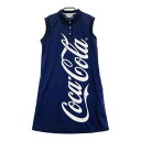 JACK BUNNY ジャックバニー ×Coca Cola ノースリーブ ポロ ワンピース ネイビー系 2 【中古】ゴルフウェア レディース