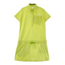 ADIDAS GOLF アディダスゴルフ 半袖ポロワンピース ドット柄 グリーン系 S/P 【中古】ゴルフウェア レディース