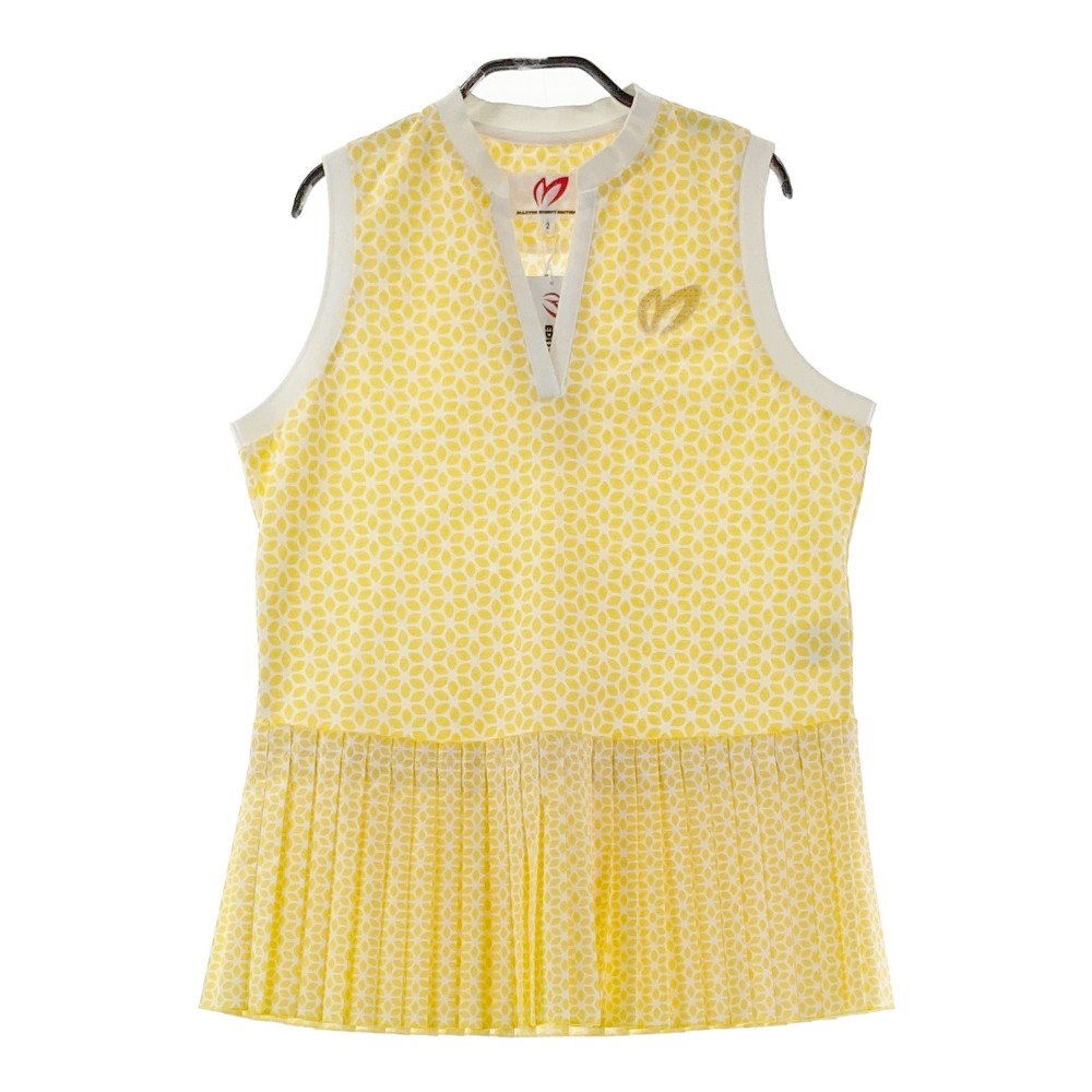 MASTER BUNNY EDITION マスターバニーエディション ノースリーブシャツ 総柄 イエロー系 2 【中古】ゴルフウェア レディース