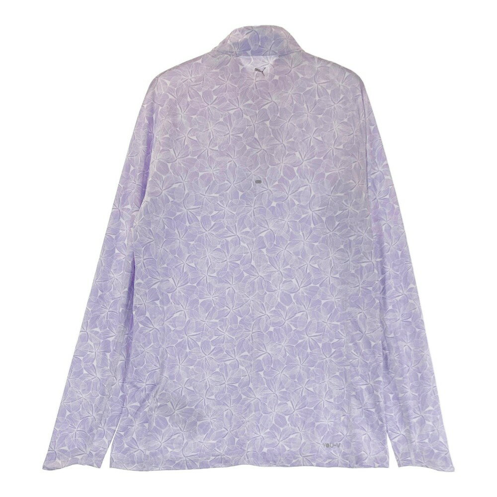 PUMA GOLF プーマゴルフ ハーフジップ長袖Tシャツ 花柄 パープル系 US/XS 【中古】ゴルフウェア レディース