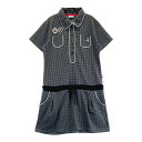 FILA GOLF フィラゴルフ 半袖 ワンピース 総柄 グレー系 LL 【中古】ゴルフウェア レディース