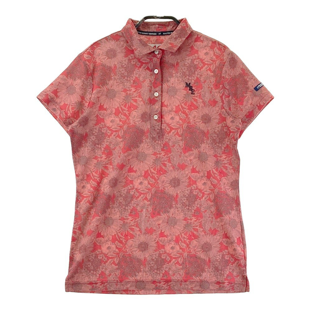 MASTER BUNNY EDITION マスターバニーエディション 半袖ポロシャツ 花柄 レッド系 1 【中古】ゴルフウェア レディース