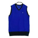 LANVIN SPORT ランバン スポール Vネック ニットベスト ブルー系 38 【中古】ゴルフウェア レディース
