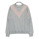 DESCENTE GOLF デサントゴルフ 2023年モデル ウール混 ニットセーター グレー系 M 【中古】ゴルフウェア レディース