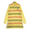 ADABAT アダバット ハーフジップ 長袖ワンピース ボーダー柄 イエロー系 40 【中古】ゴルフウェア レディース