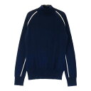 J.LINDEBERG ジェイリンドバーグ ウール ハイネック 長袖ニットセーター ネイビー系 S 【中古】ゴルフウェア レディース