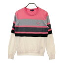 23区GOLF ニジュウサンクゴルフ ウール ニットセーター ピンク系 2 【中古】ゴルフウェア レディース