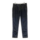 FILA GOLF フィラゴルフ 裏起毛 ロングパンツ 総柄 ブラック系 LL 【中古】ゴルフウェア レディース