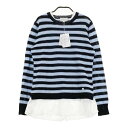 LANVIN SPORT ランバン スポール ニットセーター ボーダー柄 ブルー系 38 【中古】ゴルフウェア レディース