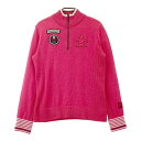 MUNSING WEAR マンシングウェア SL4249 ハーフジップ ニットセーター ピンク系 L 【中古】ゴルフウェア レディース