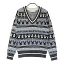 VIVA HEART ビバハート ニットセーター 総柄 グレー系 40 【中古】ゴルフウェア レディース