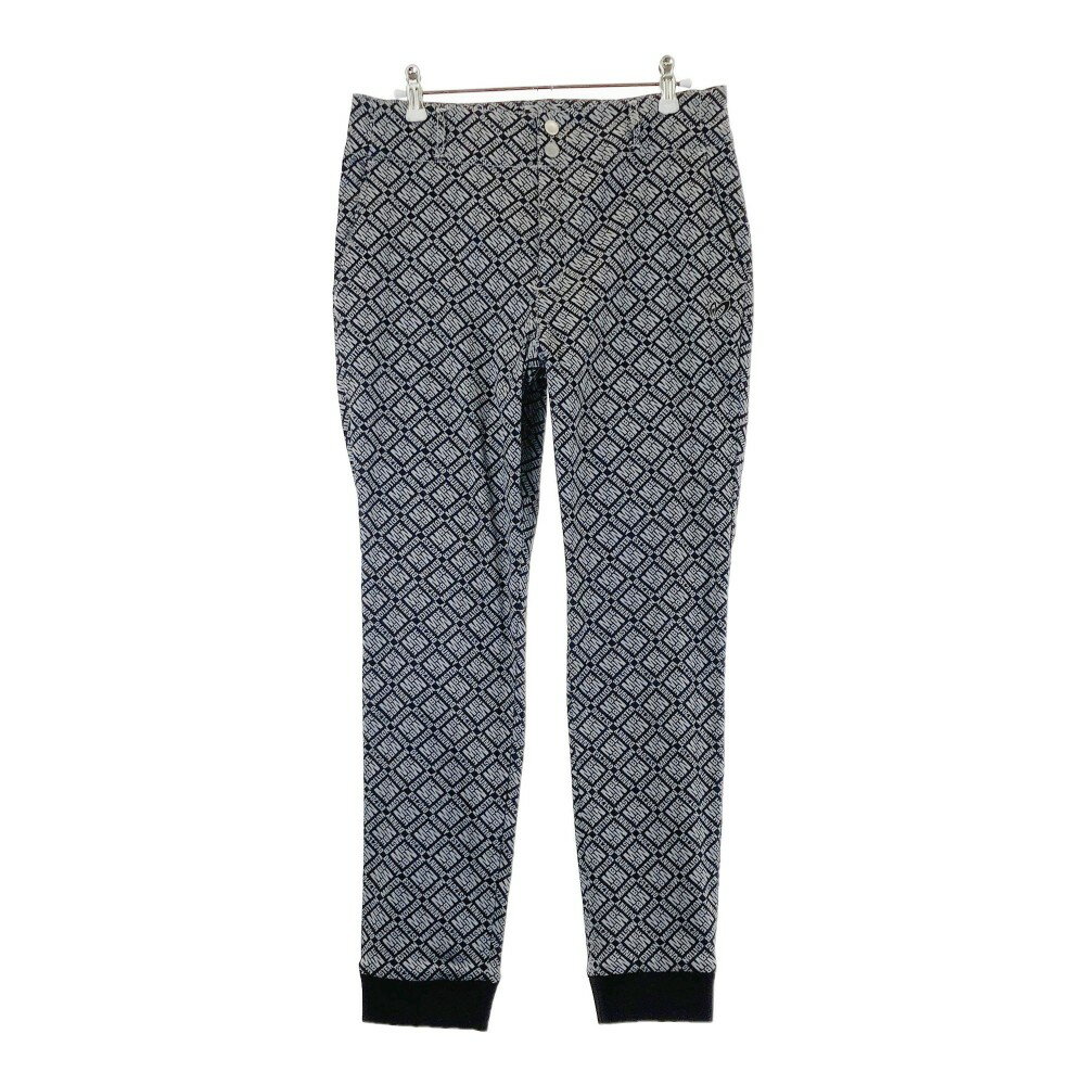 MASTER BUNNY EDITION マスターバニーエディション 2023年モデル ストレッチパンツ ロゴ 総柄 ブラック系 2 【中古】ゴルフウェア レディース