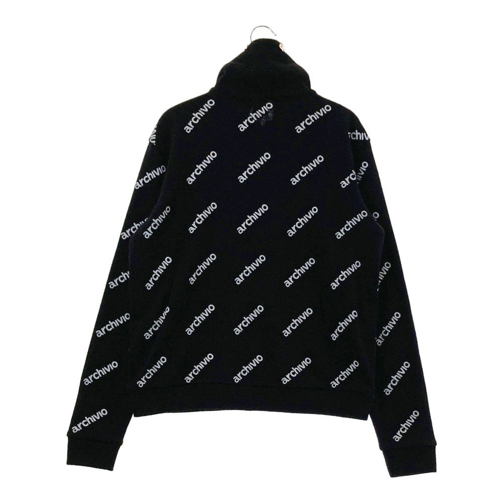 ARCHIVIO アルチビオ ニット ジップジャケット ロゴ総柄 ブラック系 38 【中古】ゴルフウェア レディース